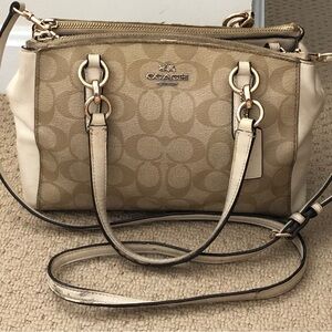 Coach Christie Carryall Cream Signature Satchel Bag